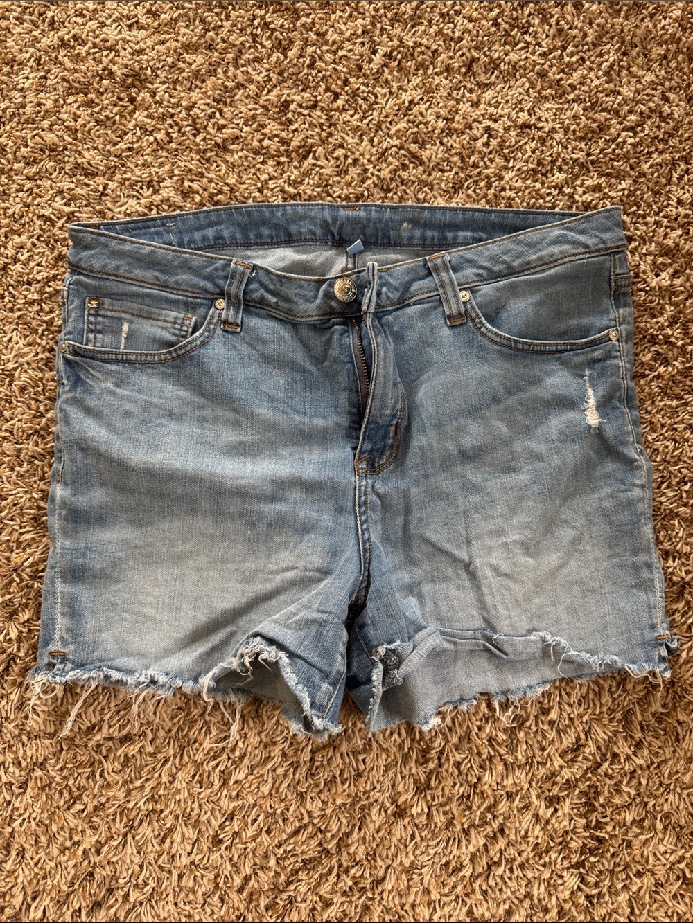 Seven7 Light Blue Distressed Denim Cutoff Shorts